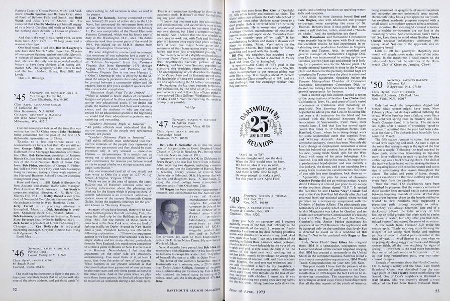 1945 Dartmouth Alumni Magazine April 1973