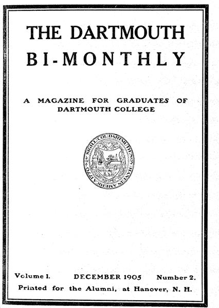 Issue: - December 1905 | Dartmouth Alumni Magazine