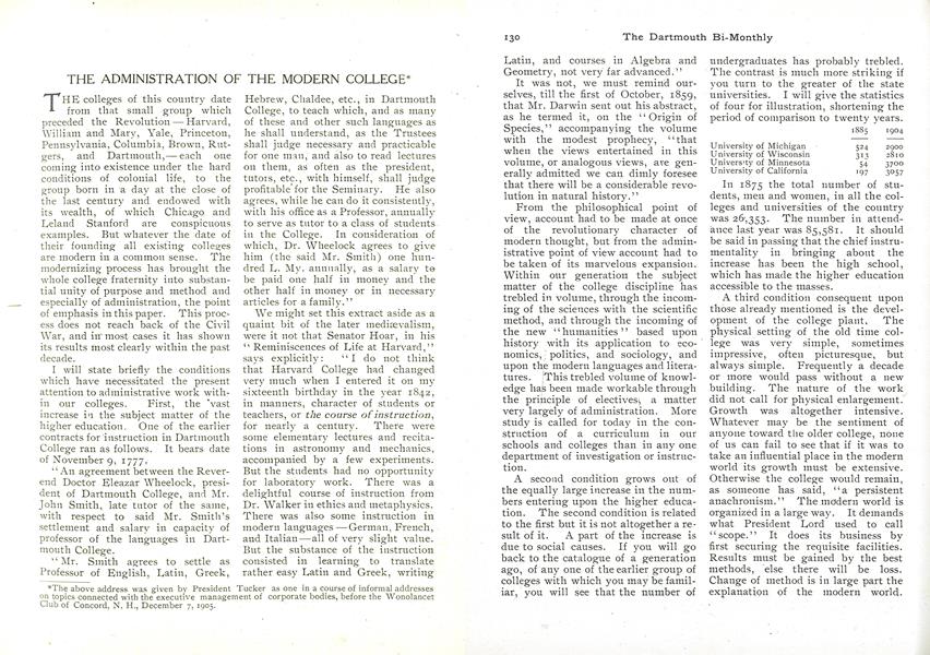 THE ADMINISTRATION OF THE MODERN COLLEGE*