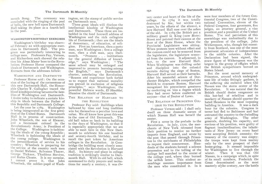 WASHINGTON'S BIRTHDAY EXERCISES