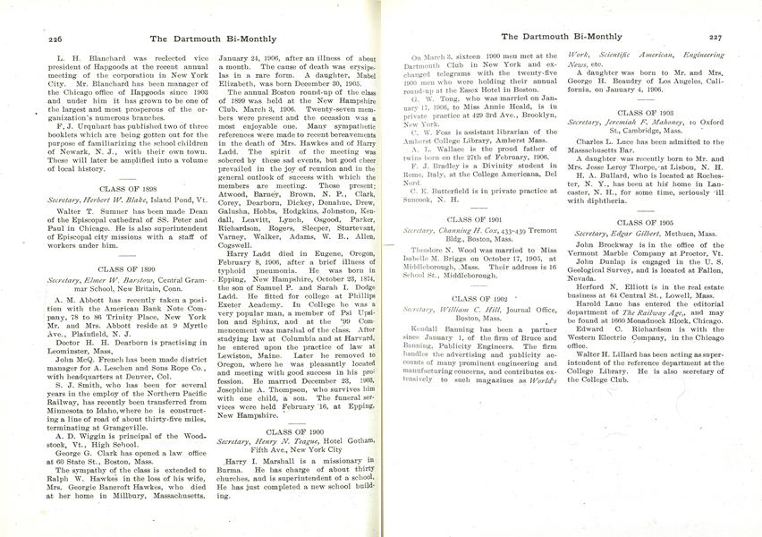CLASS OF 1905