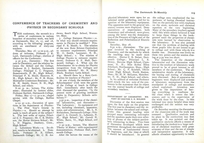 CONFERENCE OF TEACHERS OF CHEMISTRY AND PHYSICS IN SECONDARY SCHOOLS