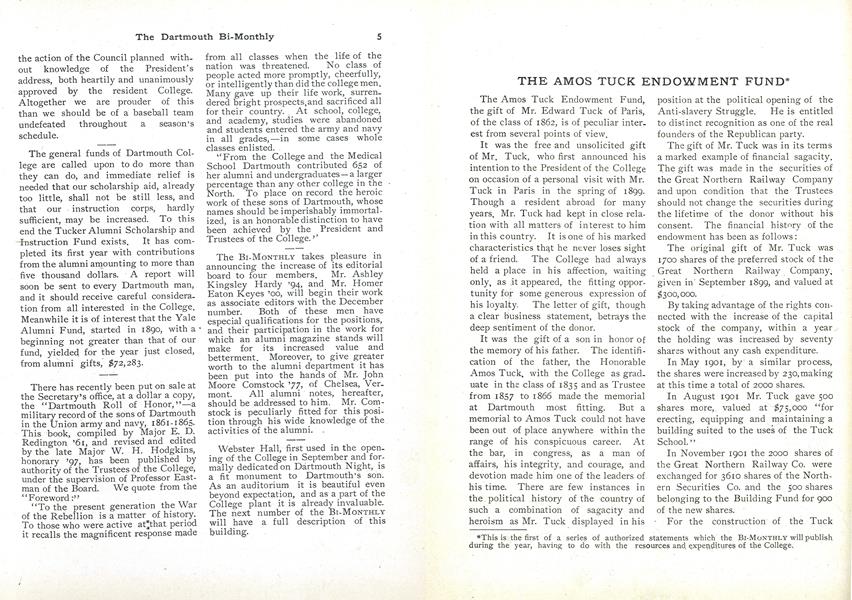 THE AMOS TUCK ENDOWMENT FUND*