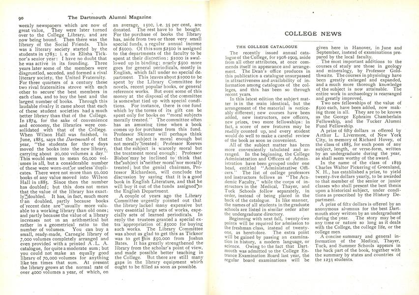 THE COLLEGE CATALOGUE