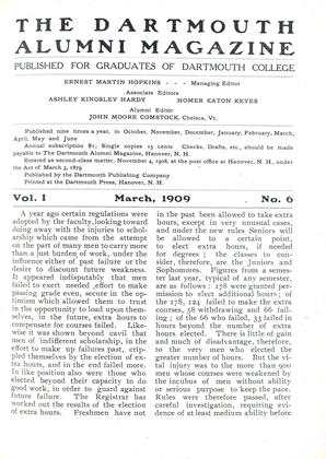 March, 1909 | Dartmouth Alumni Magazine