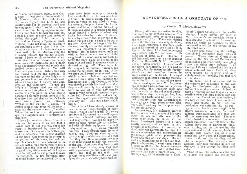 REMINISCENCES OF A GRADUATE OF 1812
