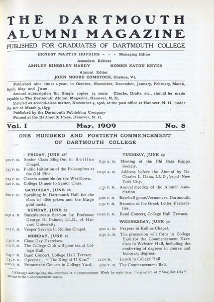 Issue: - May 1909 | Dartmouth Alumni Magazine