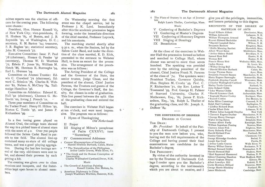 THE CONFERRING OF DEGREES