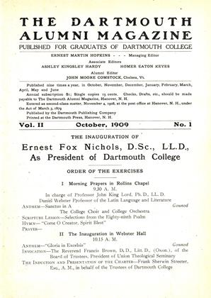 October, 1909 | Dartmouth Alumni Magazine