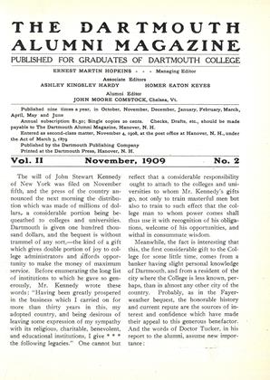 November, 1909 | Dartmouth Alumni Magazine