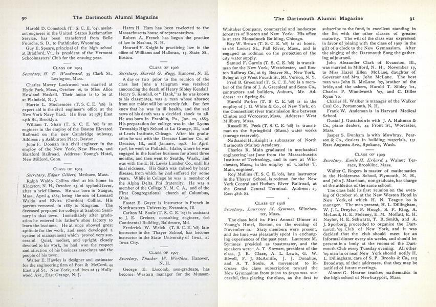 CLASS OF 1907