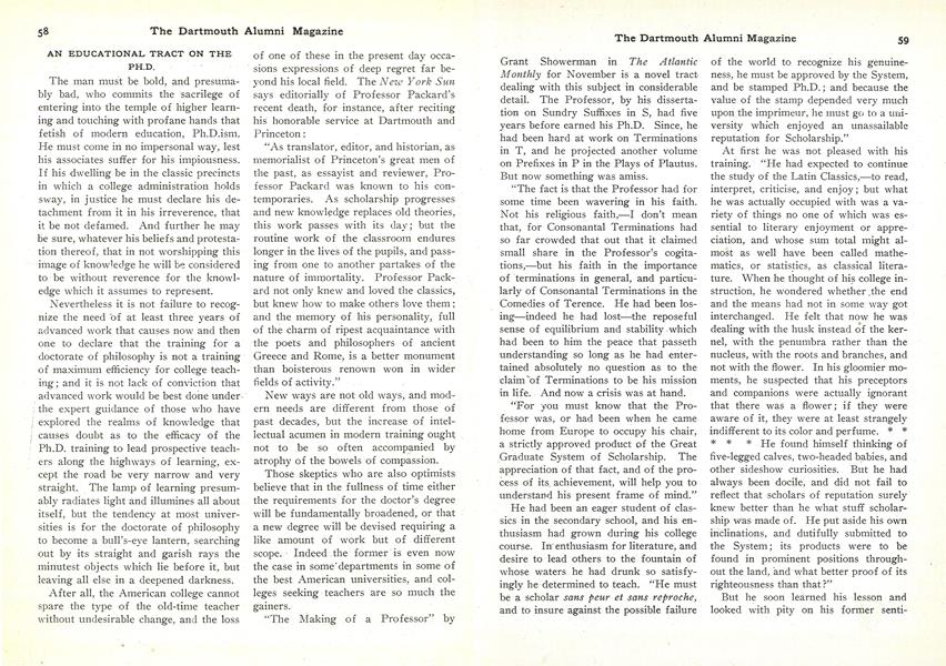 AN EDUCATIONAL TRACT ON THE PH.D.