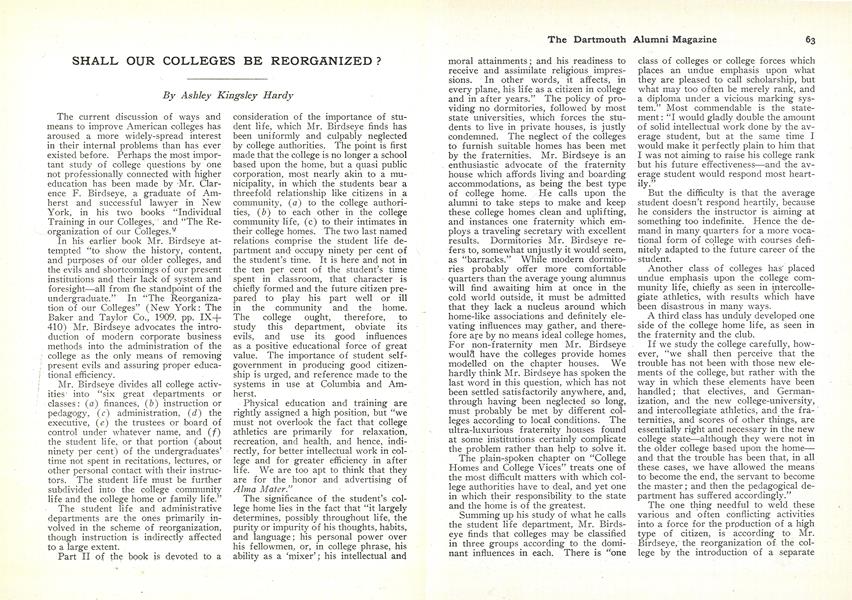 SHALL OUR COLLEGES BE REORGANIZED ?