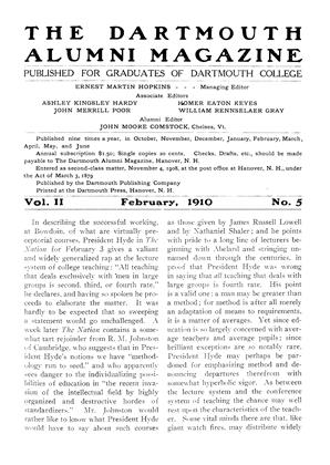 February, 1910 | Dartmouth Alumni Magazine
