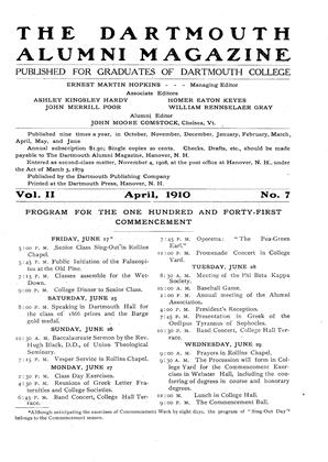 April, 1910 | Dartmouth Alumni Magazine