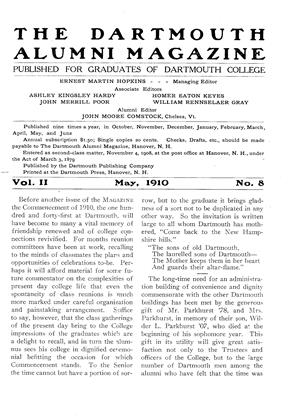 May, 1910 | Dartmouth Alumni Magazine