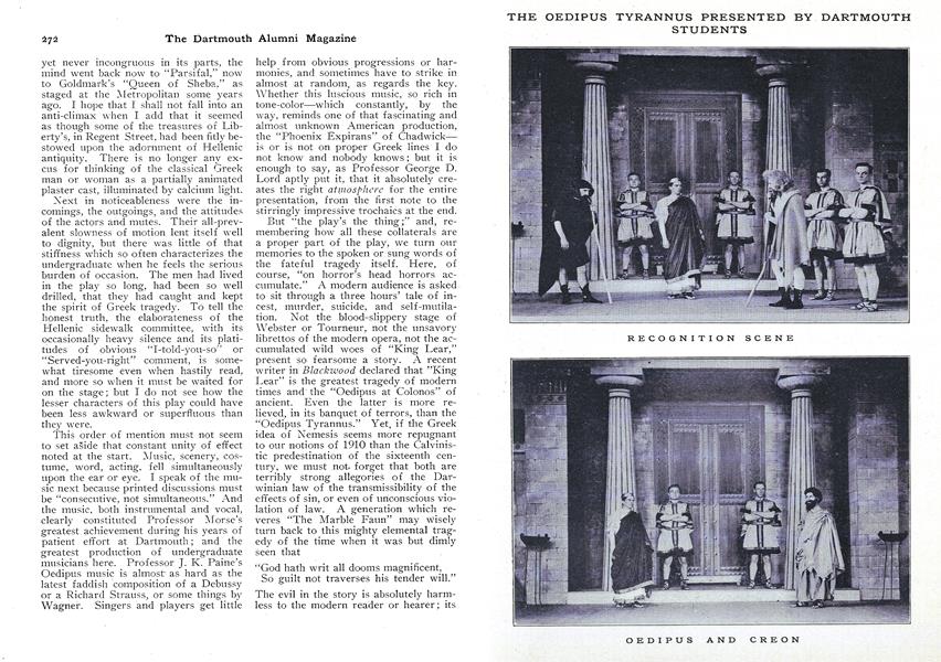 THE OEDIPUS TYRANNUS PRESENTED BY DARTMOUTH STUDENTS