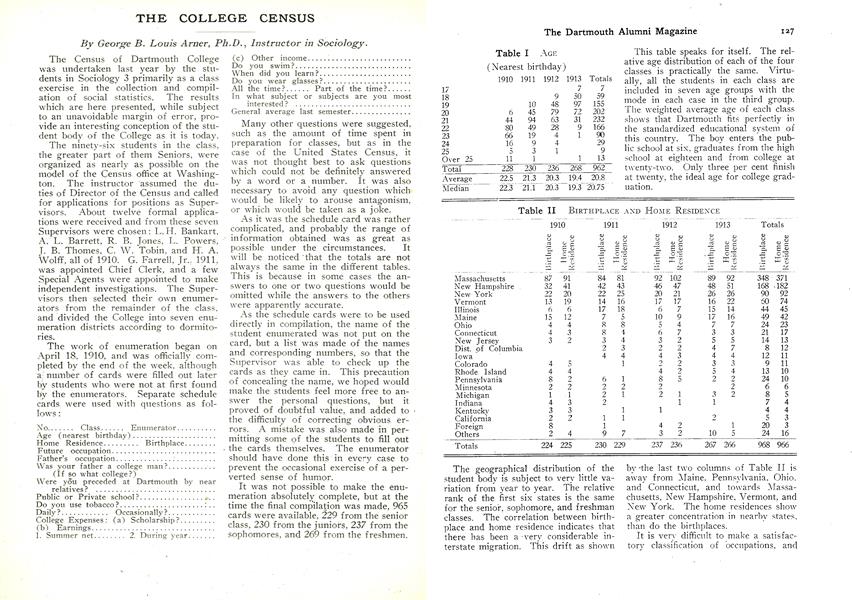 THE COLLEGE CENSUS