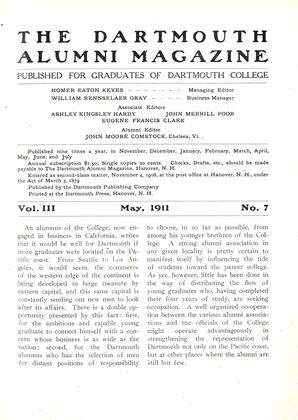 May, 1911 | Dartmouth Alumni Magazine