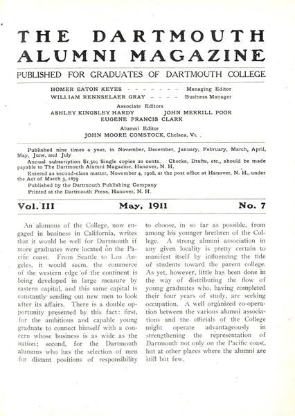 Issue: - May 1911 | Dartmouth Alumni Magazine