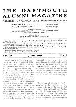 June, 1911 | Dartmouth Alumni Magazine