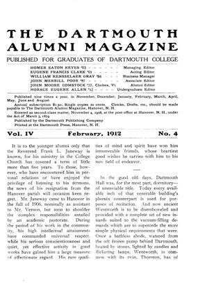 February, 1912 | Dartmouth Alumni Magazine