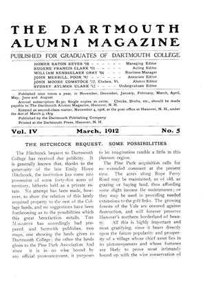 March 1912 | Dartmouth Alumni Magazine
