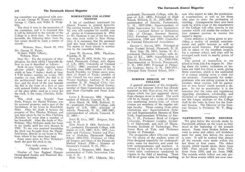 DARTMOUTH TRACK RECORDS