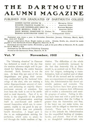 November, 1912 | Dartmouth Alumni Magazine