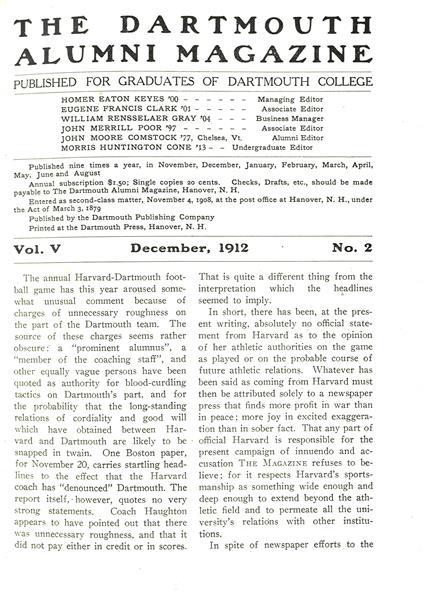 Issue: - December 1912 | Dartmouth Alumni Magazine