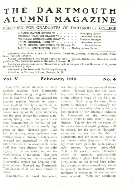 Issue: - February 1913 | Dartmouth Alumni Magazine