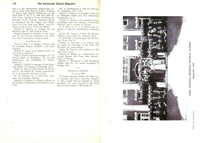 FIRST GENERAL REUNION, MEDICAL ALUMNI September, 1912