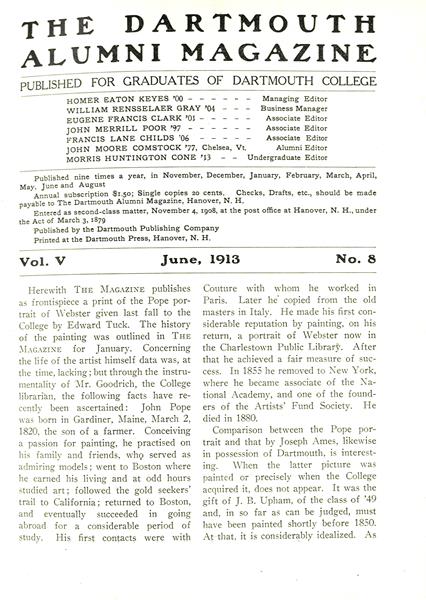 Issue: - June 1913 | Dartmouth Alumni Magazine