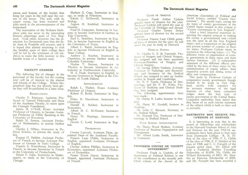 PROFESSOR UPDYKE ON "COUNTY GOVERNMENT"