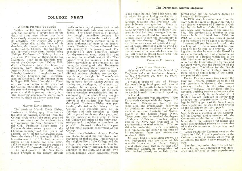 A LOSS TO THE COLLEGE