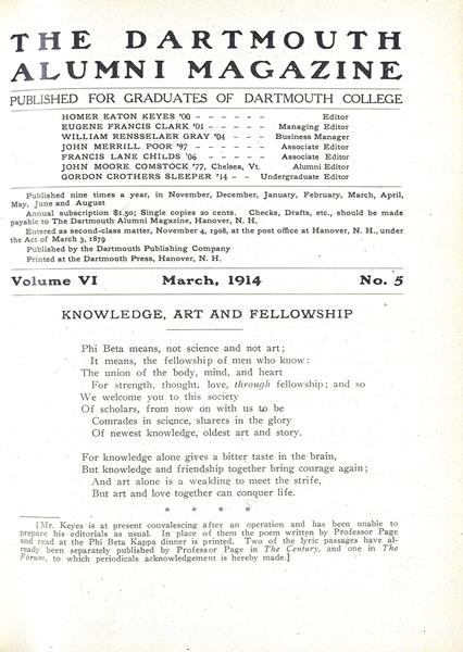 KNOWLEDGE, ART AND FELLOWSHIP