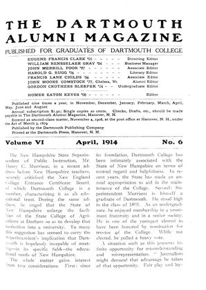 April, 1914 | Dartmouth Alumni Magazine