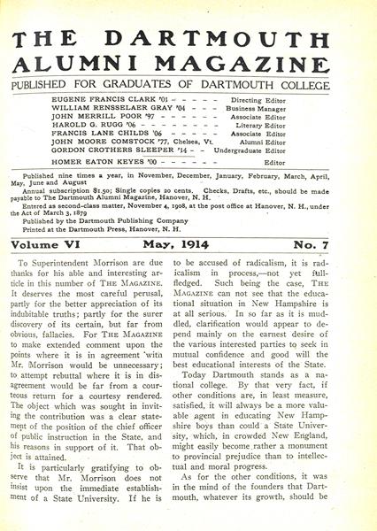 Issue: - May 1914 | Dartmouth Alumni Magazine