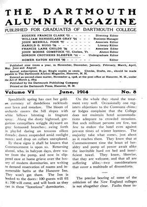 June, 1914 | Dartmouth Alumni Magazine