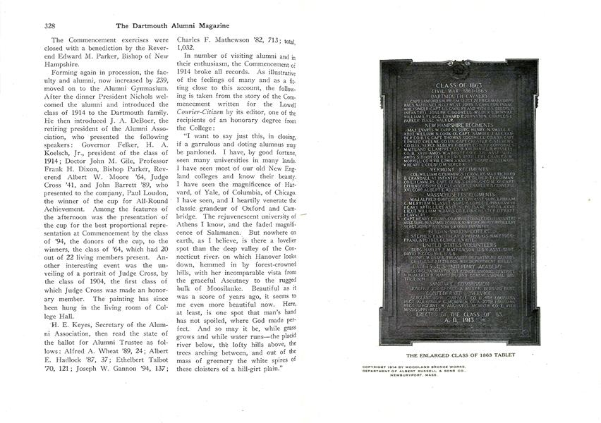 THE ENLARGED CLASS OF 1863 TABLET