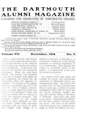 December, 1914 | Dartmouth Alumni Magazine