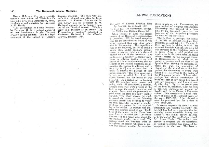 The Life of Thomas Brackett Reed