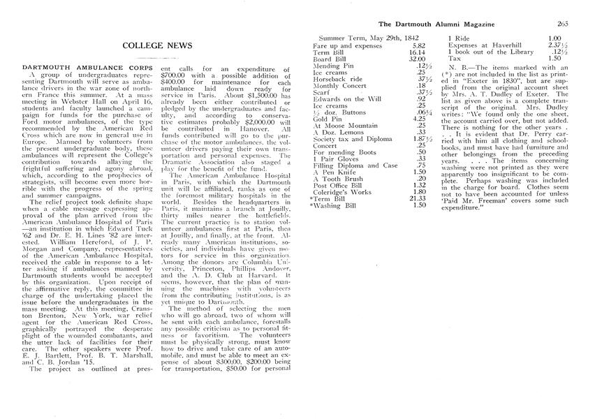 DARTMOUTH AMBULANCE CORPS