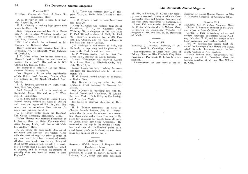 CLASS OF 1913