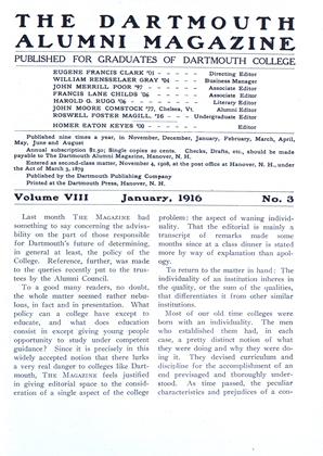 January 1916 | Dartmouth Alumni Magazine