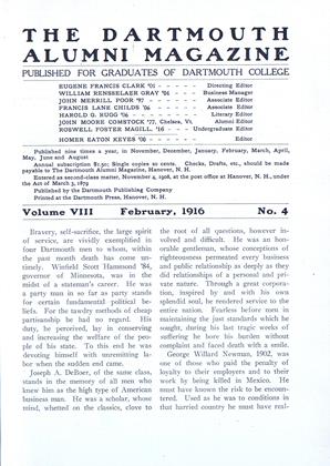 February 1916 | Dartmouth Alumni Magazine