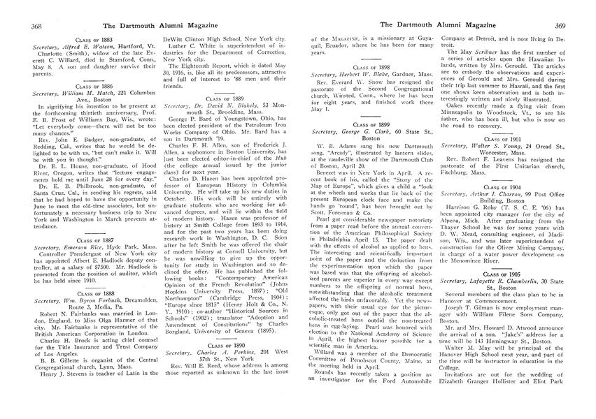 CLASS OF 1899