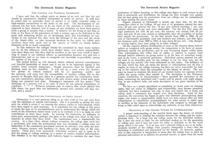 OBLIGATION OF THE COLLEGE TOWARD ITS UNDERGRADUATES