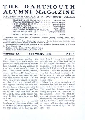 February 1917 | Dartmouth Alumni Magazine