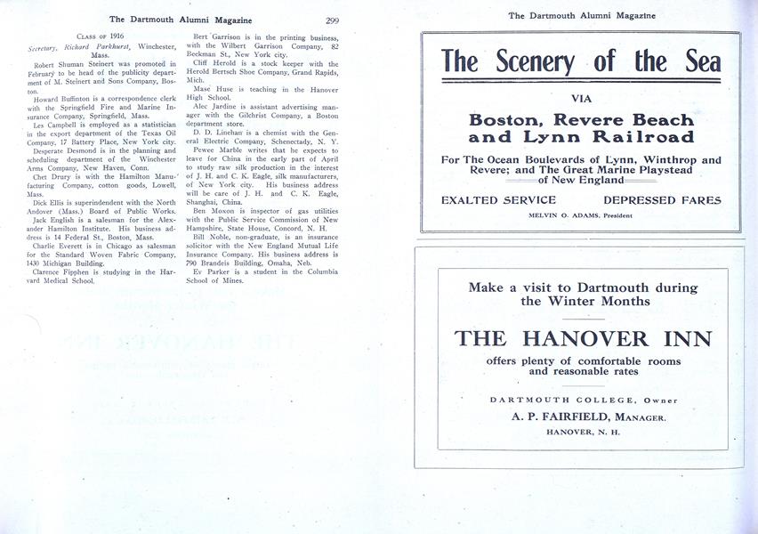CLASS OF 1916